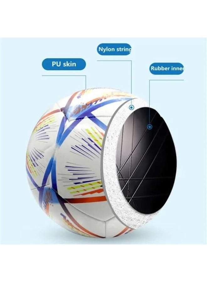 World Cup 2022 Football – Traditional Size 5 Soccer Ball for Indoor & Outdoor Training, Premium Ball Replica for kids, boys & Adults - Free Gift for Lucky Customer - Image 4