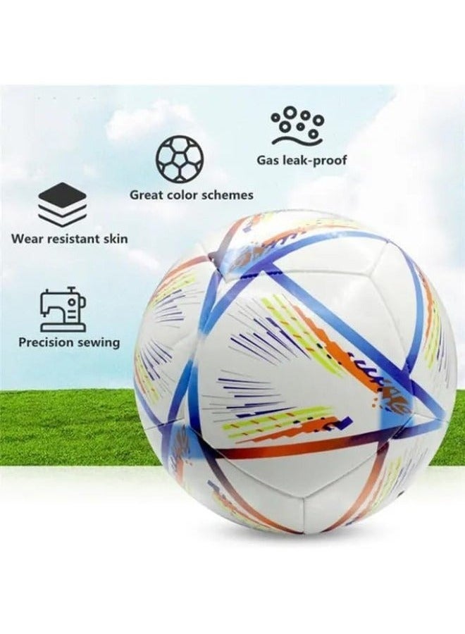 World Cup 2022 Football – Traditional Size 5 Soccer Ball for Indoor & Outdoor Training, Premium Ball Replica for kids, boys & Adults - Free Gift for Lucky Customer - Image 3