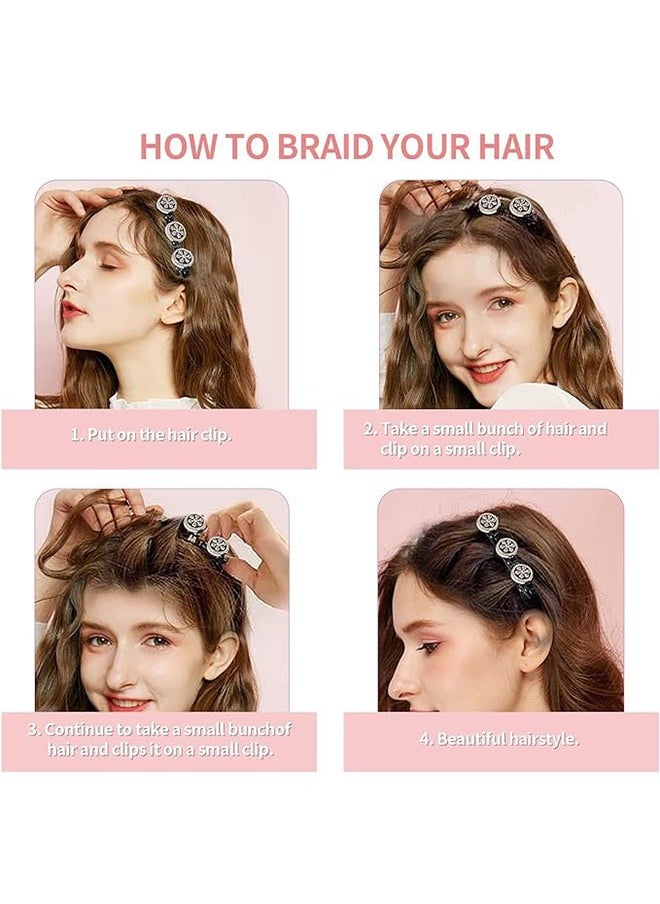 Generic - 1 Pieces Braided Hair Clips for Women Crystal Hair Bands Satin Fabric Hair Clips for Thick Hair - Image 1