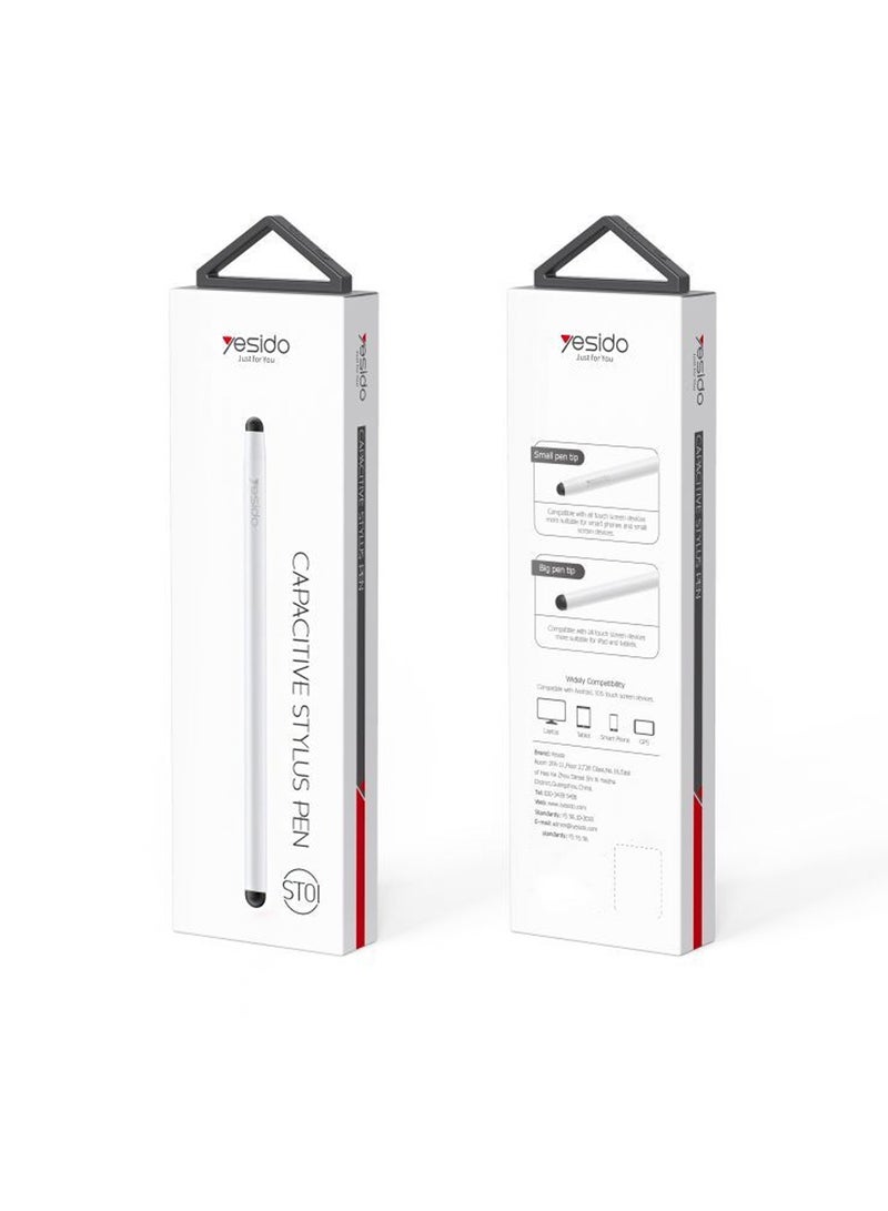 ST01 2 In 1 Capacitive Active Tablet Smart Pressure Touch Screen Stylus Pen For IPad Laptop - Black - Image 1