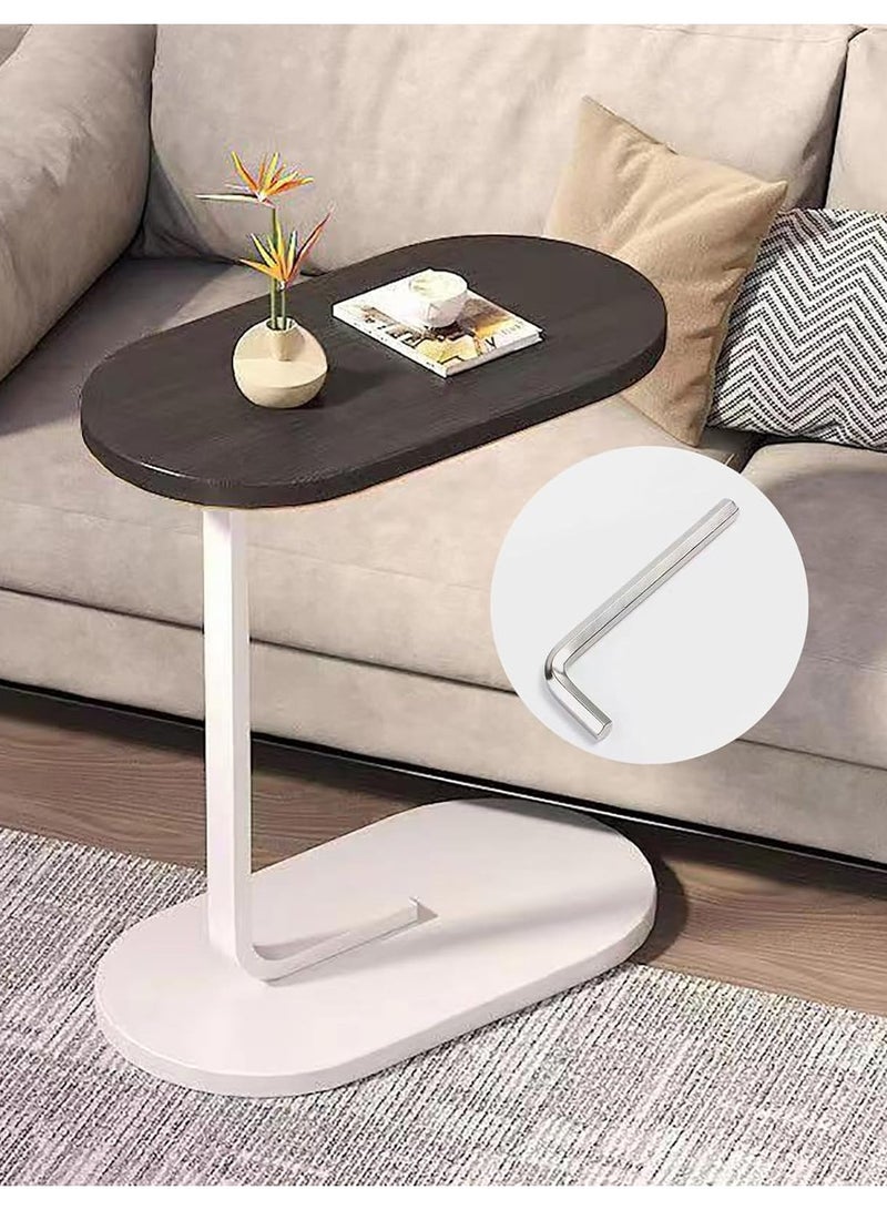 DubaiGallery Side table simple and modern corner sofa aesthetic standing table oval coffee table tea table wood floor design home furniture - Image 2