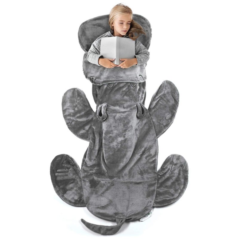 CozySnugz Cozy Hippo Animal Tail Blanket for Kids Soft and Comfortable Kids Sleeping Bag Sleep Sacks Blankets for Movie Night Sleepovers Camping and More  Fits Boys and Girls Ages 313 Years