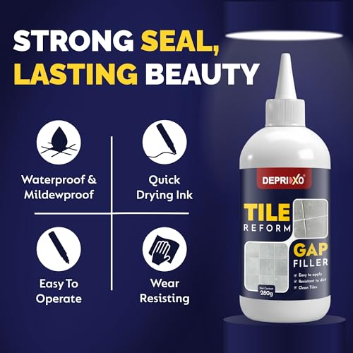 DEPRIXO Tiles Gap Filler Waterproof Sealant | White Cement Grout Paste Tube for Tiles & Walls | Crack Repair Putty for Kitchen & Bathroom by UNIDSC (Tile Gap Filler, 280 ml) - Image 5