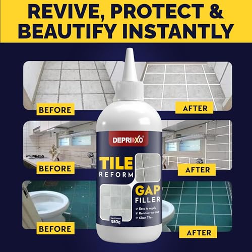 DEPRIXO Tiles Gap Filler Waterproof Sealant | White Cement Grout Paste Tube for Tiles & Walls | Crack Repair Putty for Kitchen & Bathroom by UNIDSC (Tile Gap Filler, 280 ml) - Image 3