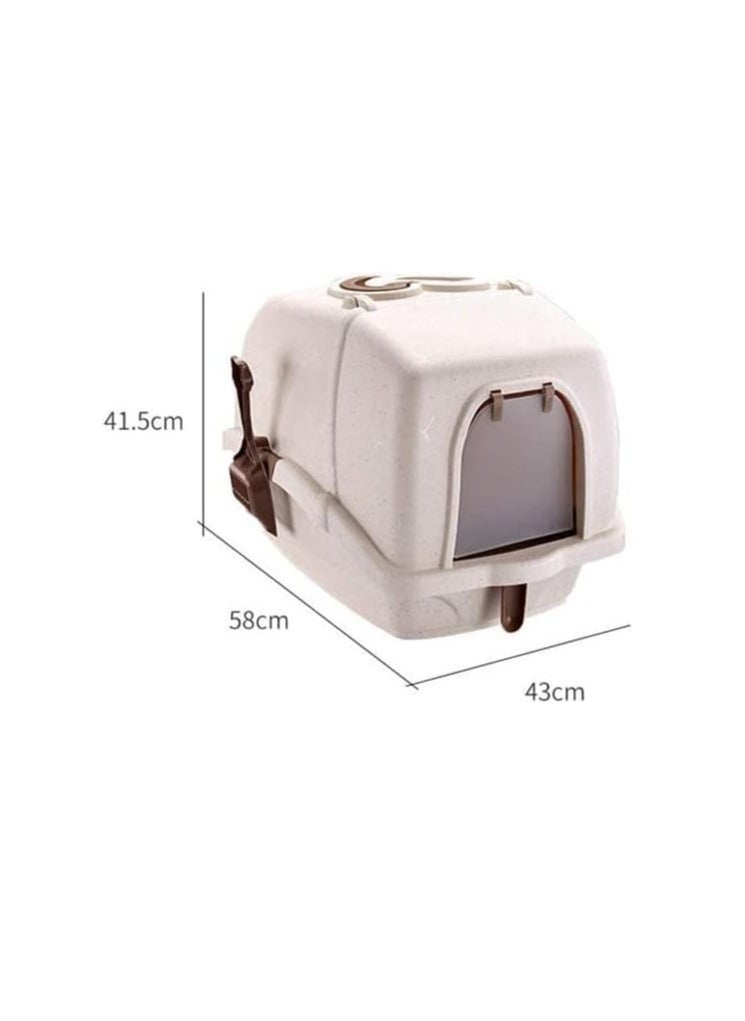 Dubkart - Large Cat Litter Box Closed Cat Toilet Box Pan, Large Hooded Sand Basin Training Kit with Scoop Handle for Cats Kittens Fully Enclosed Splash-Proof Easy to Installation and Clean - Image 1