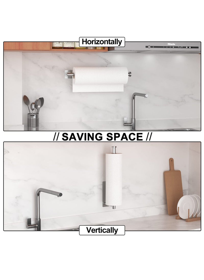 Generic - Paper Towel Holder, Self-Adhesive or Drilling, Brushed Nickel Wall Mounted Paper Towel Rack for Kitchen, SUS304 Stainless Steel Kitchen Roll Holder Under Cabinet - Image 1