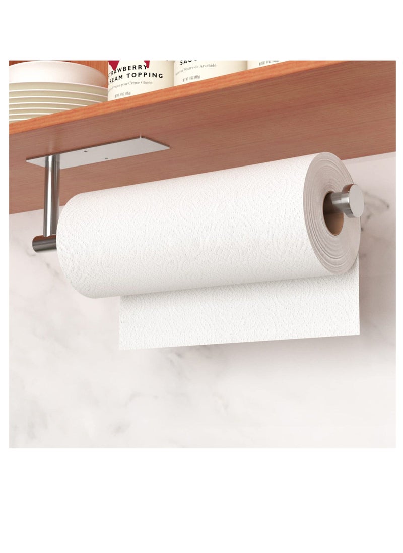 Generic - Paper Towel Holder, Self-Adhesive or Drilling, Brushed Nickel Wall Mounted Paper Towel Rack for Kitchen, SUS304 Stainless Steel Kitchen Roll Holder Under Cabinet - Image 1