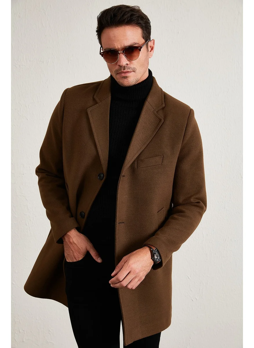 بوراتي Slim Fit Cotton Buttoned Cashew Coat Men's Coat 5840098