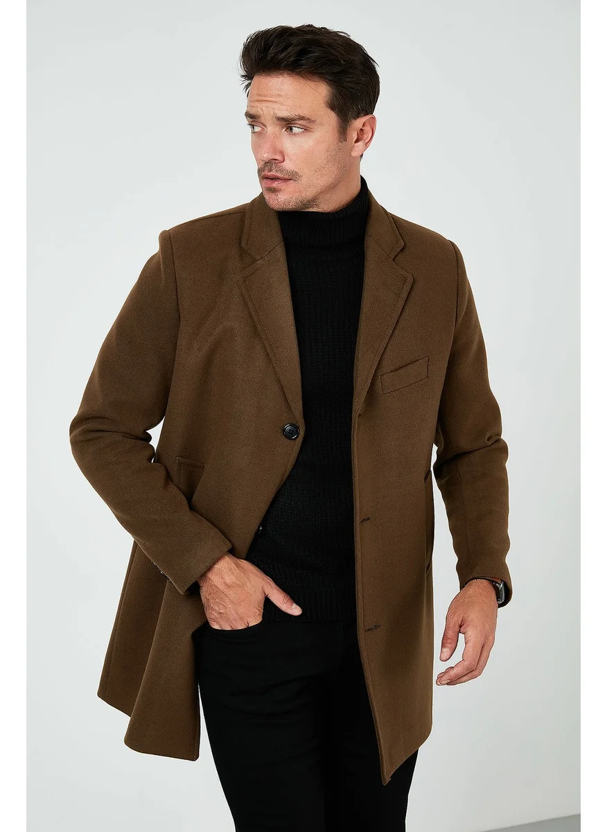 بوراتي Slim Fit Cotton Buttoned Cashew Coat Men's Coat 5840098