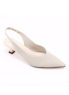 Ribbed Pointed Toecap Shape Slip On Pumps