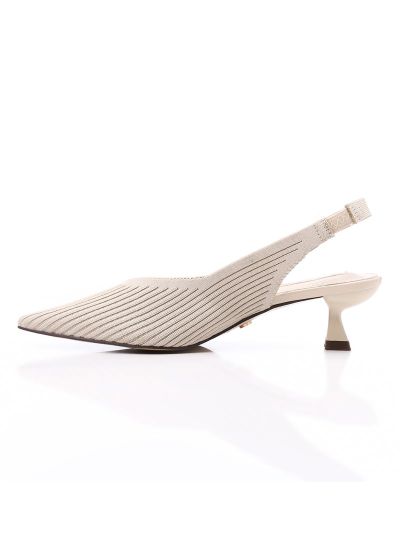 DejaVu - Ribbed Pointed Toecap Shape Slip On Pumps - Image 1