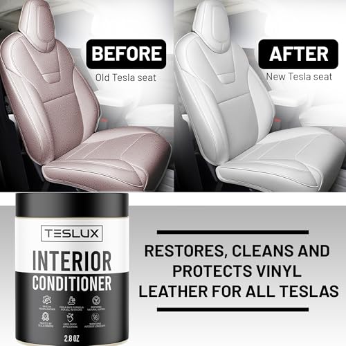 Teslux Interior Conditioner for Tesla White & Black Vegan Leather - Maintain, Protect & Polish - Solution for Interior - Ideal for Seats, Doors, Console, Dash - Accessories for Tesla Model 3, Y, S, X - Image 3