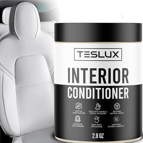 Teslux Interior Conditioner for Tesla White & Black Vegan Leather - Maintain, Protect & Polish - Solution for Interior - Ideal for Seats, Doors, Console, Dash - Accessories for Tesla Model 3, Y, S, X - Image 1