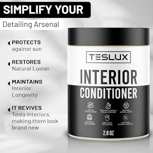Teslux Interior Conditioner for Tesla White & Black Vegan Leather - Maintain, Protect & Polish - Solution for Interior - Ideal for Seats, Doors, Console, Dash - Accessories for Tesla Model 3, Y, S, X - Image 2