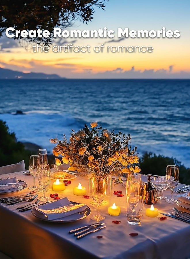 HOMESTAR 24 Pcs Heart Shape LED Tealight Candles Love LED Candles for Valentines Wedding Table Party Decor for Wedding, Valentine's Day, Marriage Proposal, Party, Festival Celebration (Warm Light) - Image 4