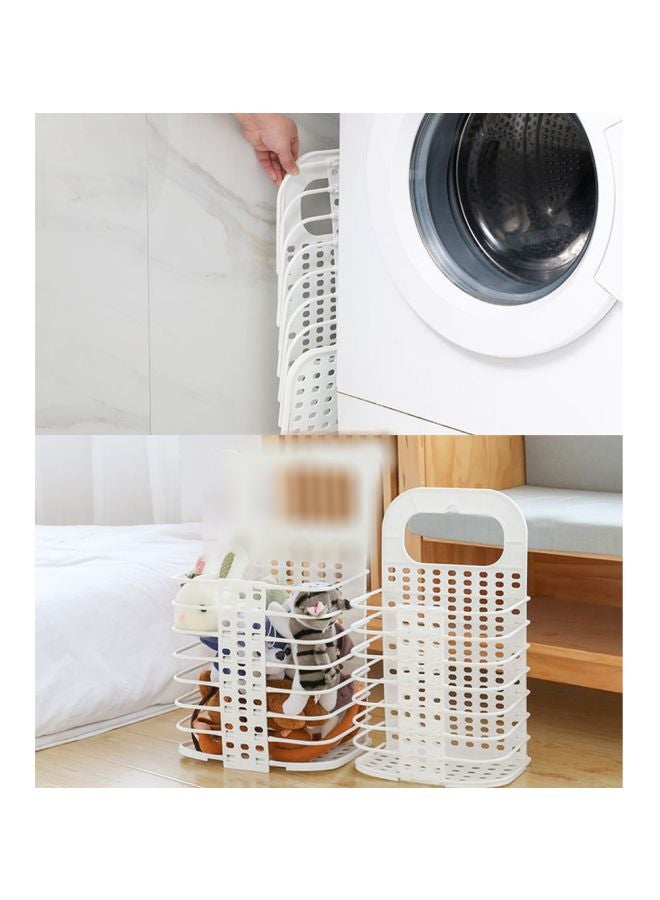 سلة تخزين من البلاستيك قابلة لل أبيض 27x16.5x46سم - Image 4