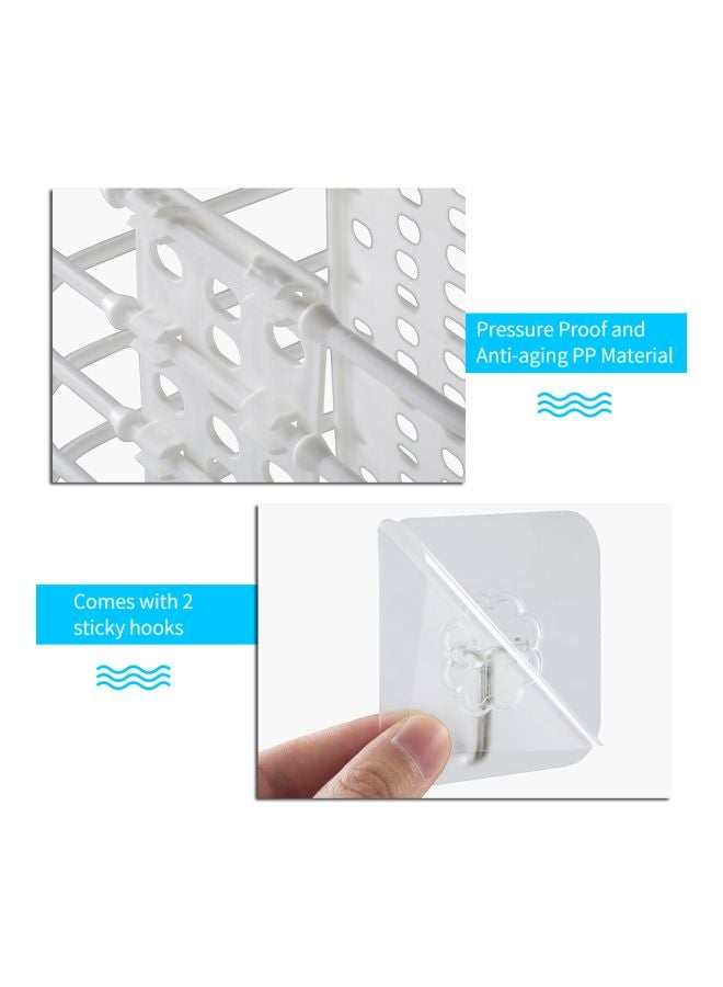 سلة تخزين من البلاستيك قابلة لل أبيض 27x16.5x46سم - Image 3