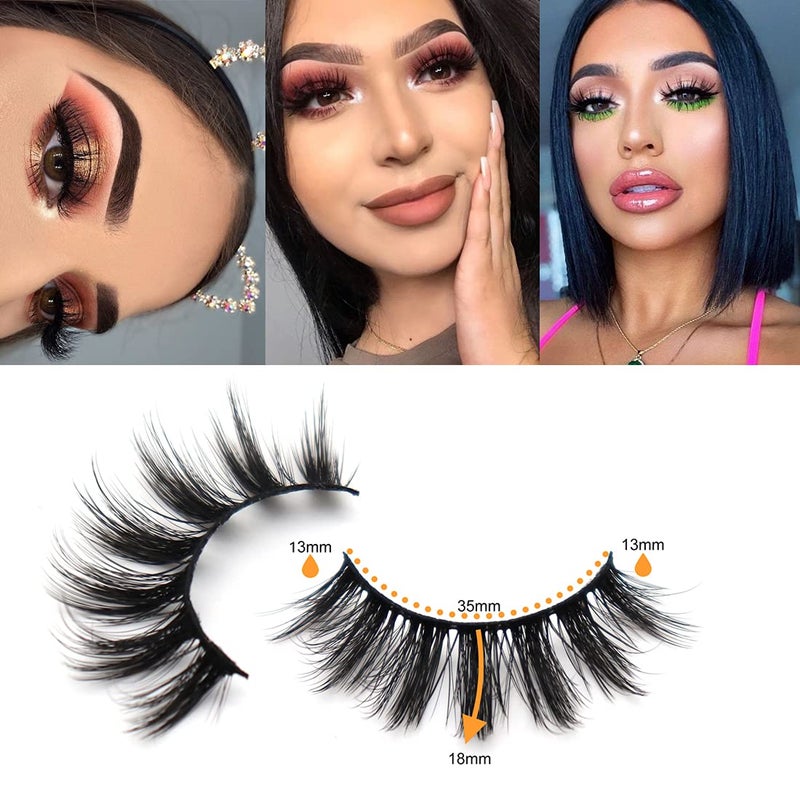 Veleasha Lashes Spiky False Eyelashes 100% Handmade Eyelashes Fluffy Fake Lashes Volume Fake Eyelashes Dramatic Look 5 Pairs Pack (3D07) - Image 5