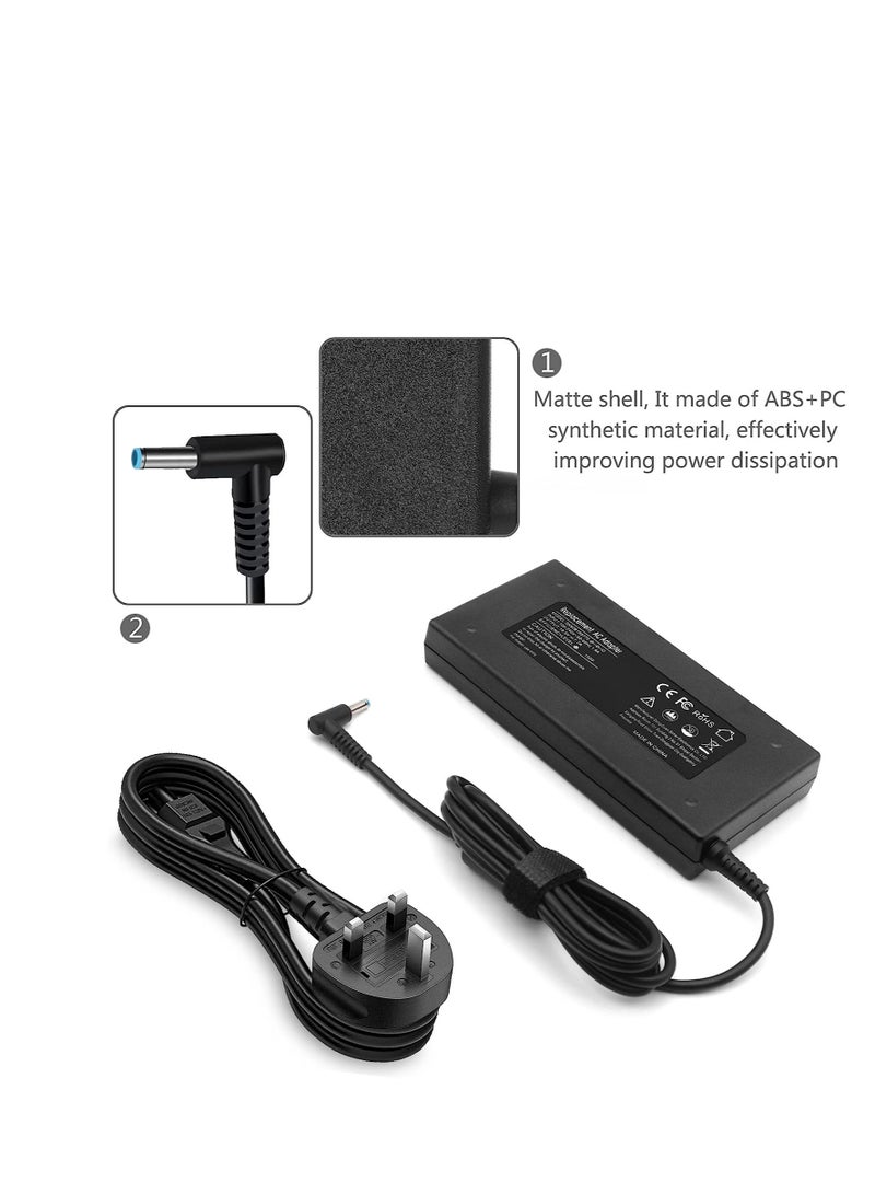 Ntech "NTECH AC Adapter For HP OMEN 150W, 19.5V, 7.7A charger compatible with 15-DC, 17 Pavilion, 15-BC200, 15-BC500, ZBook Studio x360, and 15 G3 G4 G5. 4.5x3.0mm Blue Tip - Image 2