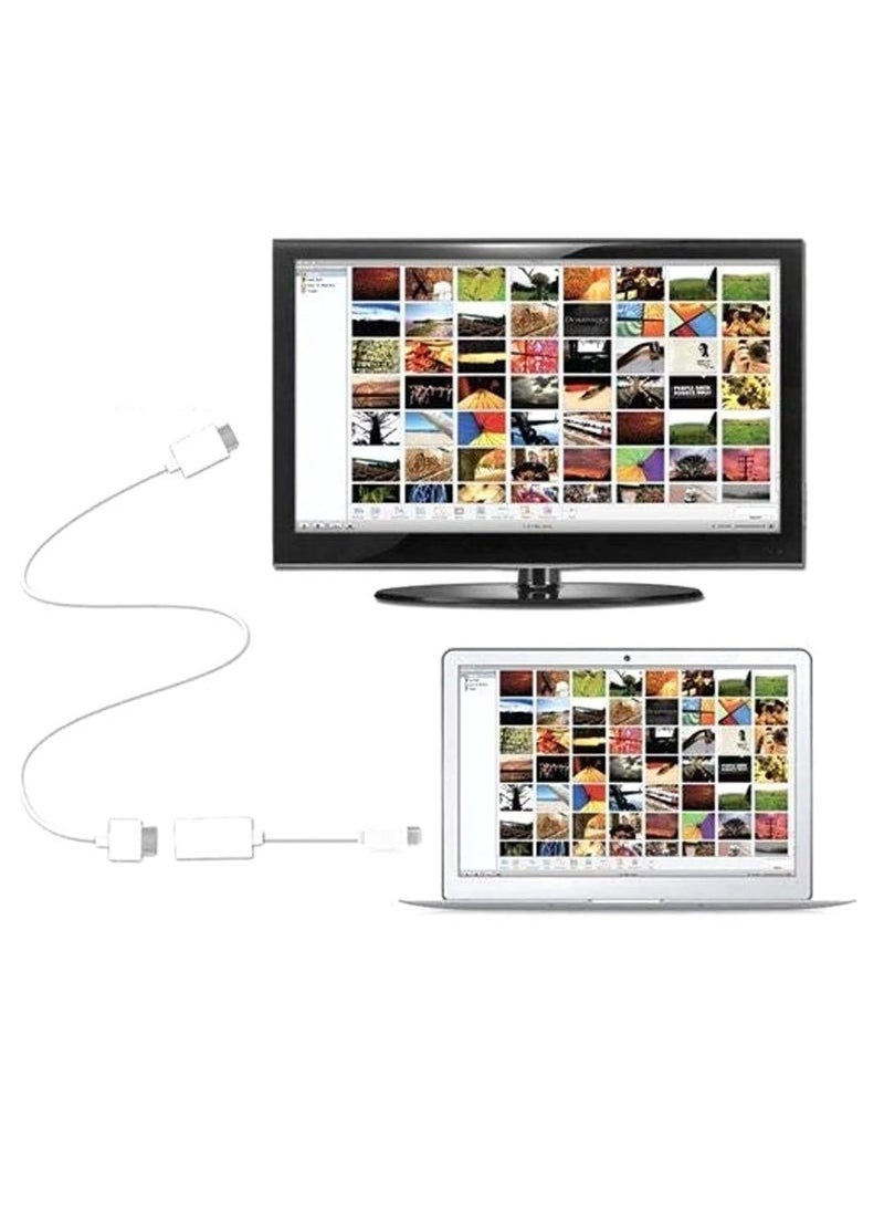 ماركة غير محددة محول Mini DisplayPort (Mini DP) إلى HDMI - محول فيديو 4K أبيض لأجهزة MacBook وSurface والكمبيوتر المحمول إلى شاشة أو تلفزيون أو جهاز عرض - مزامنة الصوت والفيديو، التوصيل والتشغيل، تصميم خفيف الوزن للعروض التقديمية والألعاب والأفلام  - Image 3