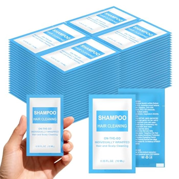 FAOEHN Travel Size Shampoo Packets Bulk Pack of 30,Individually Wrapped 0.35 fl oz (10 ml) Disposable Small Mini Shampoo Gel Pack Toiletries Supplies for Hotel,Guests,Homeless,Charity,Gym - Image 1