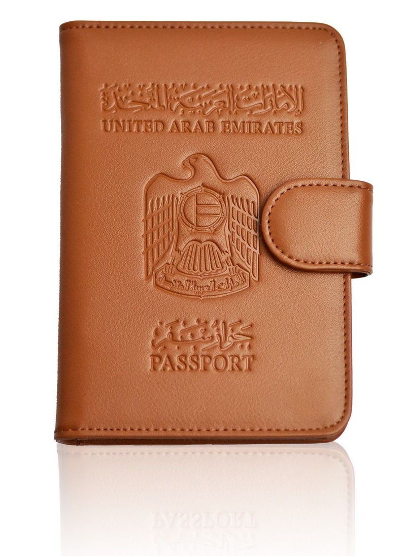 Swift غطاء حامل جواز السفر، محفظة سفر جلدية RFID مع زر مغناطيسي  - Image 1