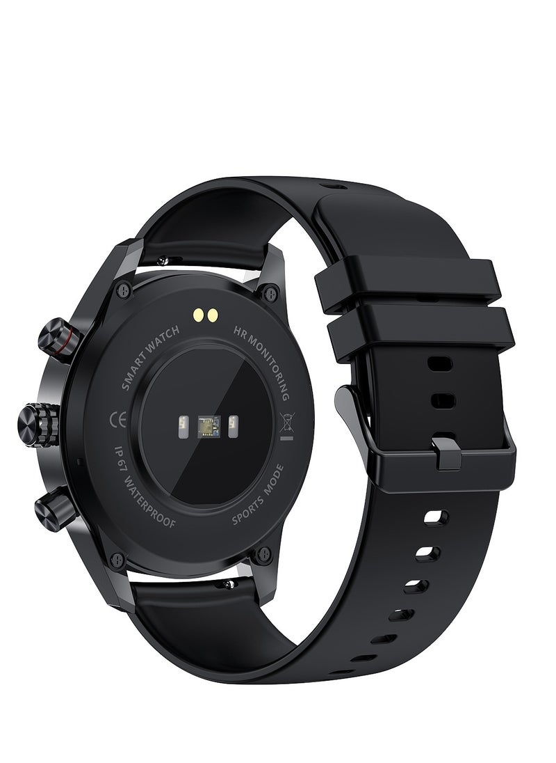 LIGE New HD TFT Screen Smart Watches for Men's Business Bluetooth Call Sleep Sports Heart Rate Blood Pressure Fitness Tracker Waterproof Multi-function Silicone Black  - Image 2