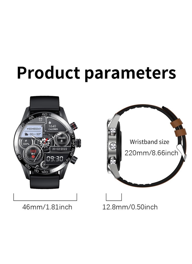 LIGE New HD TFT Screen Smart Watches for Men's Business Bluetooth Call Sleep Sports Heart Rate Blood Pressure Fitness Tracker Waterproof Multi-function Silicone Black  - Image 4
