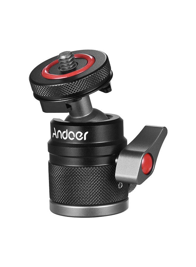 ANDOER Mini Ball Head Adapter Monitor Mount Cold Shoe Adapter 360° Rotating Aluminum Alloy 1/4 Inch & 3/8 Inch Screw for Mounting Camera Monitor Microphone LED Video Light  - Image 4