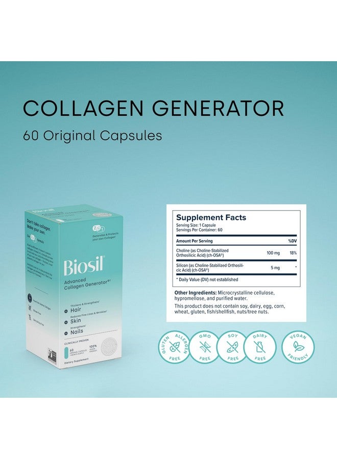 BIOSIL Biosil Collagen Generator - 60 Original Capsules - with Patented ch-OSA Complex - Generates & Protects Your Own Collagen - GMO Free - 30-Day Supply - Image 3