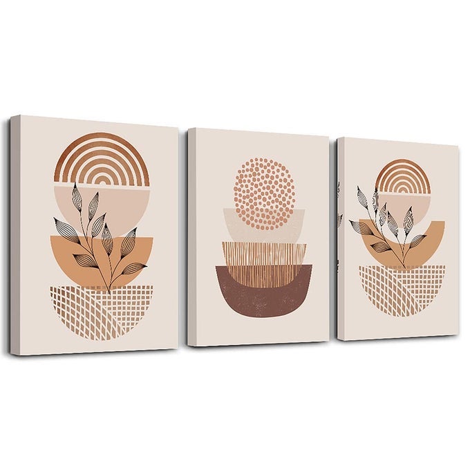 BOHO 3 PIECE SET CANVAS WALL ART FOR LIVING ROOM BEDROOM KITCHEN OFFICE BATHROOM MINIMALIST ABSTRACT PRINTS