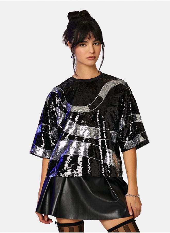 FOREVER 21 - Beetlejuice Beetlejuice Sequin Tee - Image 1