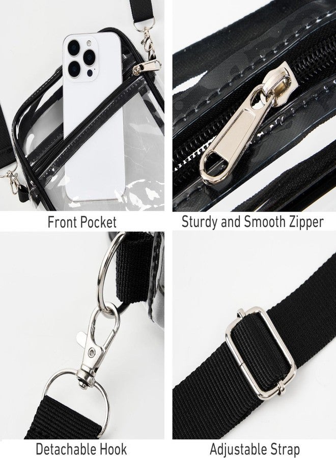 Fibrdoo Clear Crossbody Purse Bag, Clear Bag Stadium Approved with Front Pocket for Concerts Sports Festivals - Image 5