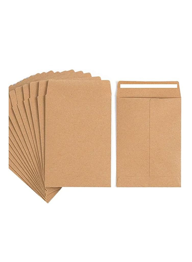 Terabyte Kraft Mini Envelopes Brown Kraft Envelopes for Gift Cards and Business Cards (4"x2.75" 100 Pack)