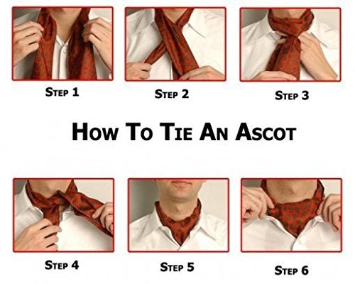 GUSLESON Men's Black Cravat Self Tie Paisley Jacquard Woven Floral Luxury Ascot (0602-08) - Image 4