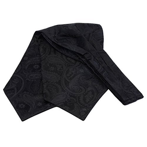 GUSLESON Men's Black Cravat Self Tie Paisley Jacquard Woven Floral Luxury Ascot (0602-08) - Image 3