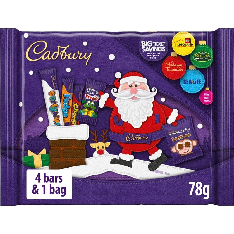 Cadbury Christmas Chocolate Selection Pack, Mix of Favourites, Christmas Chocolate, 78g (Pack of 1) - Image 4