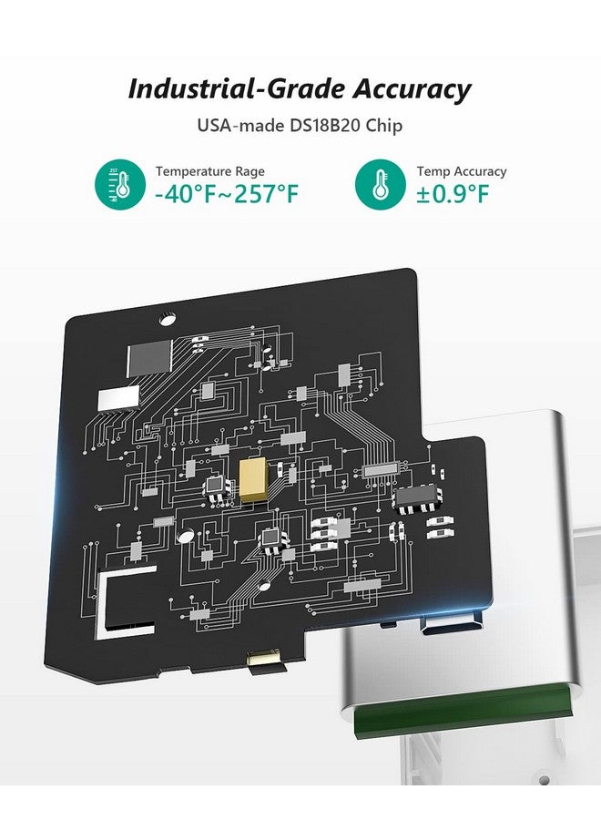 MOCREO ST5 Wireless Thermometer Freezer Alarm, Required Hub (Not Include), Email Alert, App Notification, Data Logging Export, No Subscription Fee, for Refrigerator, Freezer, Hot Tub - Image 4