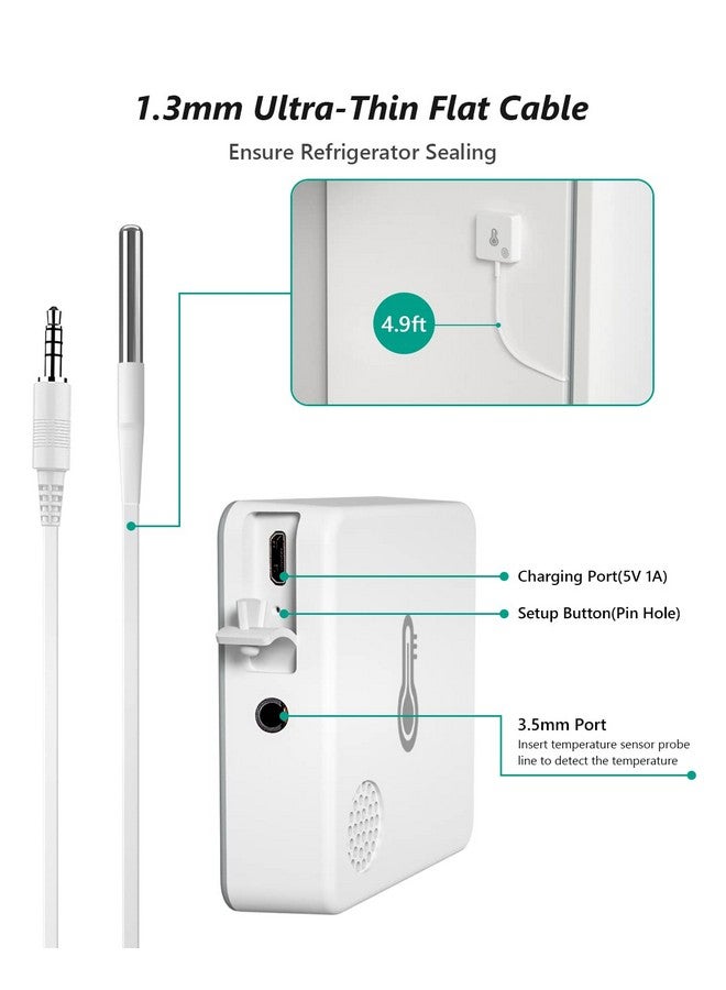 MOCREO ST5 Wireless Thermometer Freezer Alarm, Required Hub (Not Include), Email Alert, App Notification, Data Logging Export, No Subscription Fee, for Refrigerator, Freezer, Hot Tub - Image 5