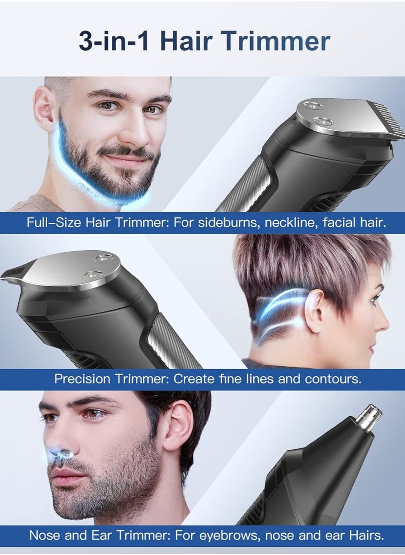 SYOSI Beard Trimmer Hair Clipper for Men Men's Grooming Kit with Cordless Rechargeable Hair Nose Trimmer Electric Shaver Stainless Steel Blades for Painless Facial Body Hair Removal  - Image 2