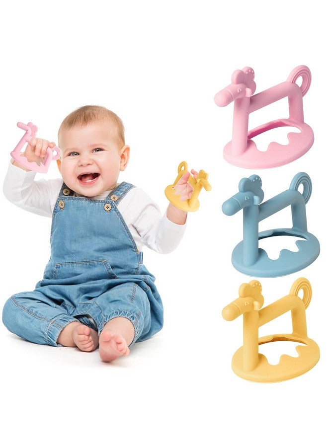 R HORSE 3Pcs Baby Wrist Teether Toys Anti-Dropping Silicone Teething Toy Soothing Bracelet Teether For Soothie, Infants Toddlers Hand Pacifier Baby Shower Birthday Gifts For Boys Girls - Image 1