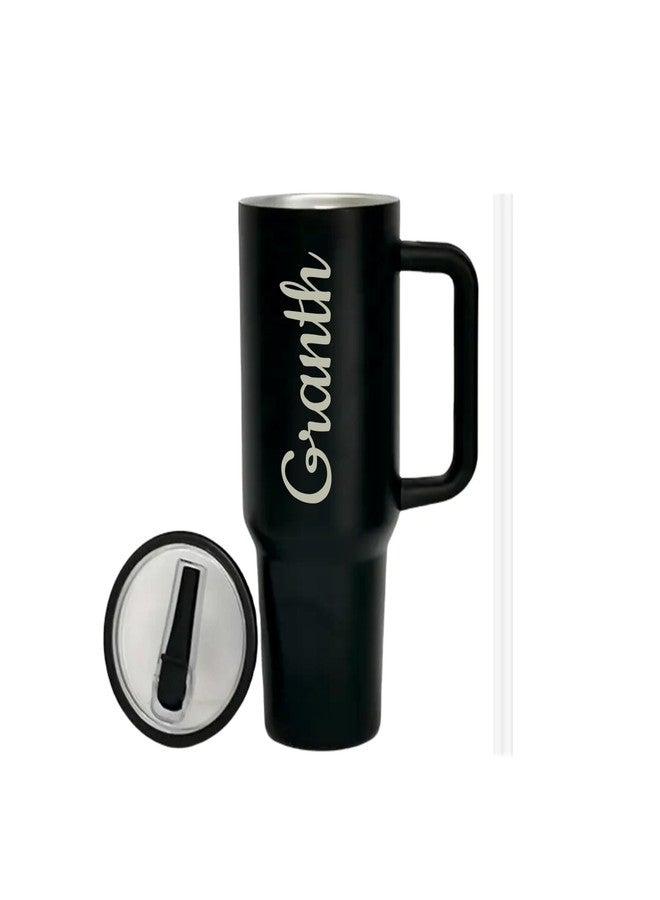 Nispruhay 1200ml Customize with Your Name or Brand Name Tumbler Double Wall Vacuum Insulated Portable Personalize Cup Drinking Cup for Office Gym Travelling (Black) - Image 2