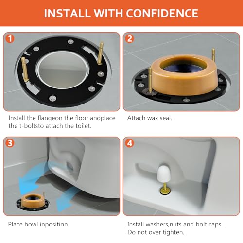 boeemi Toilet Flange Repair Kit with Extra Thick Wax Ring for Toilets Install or Leaking Toilet Wax Ring Replacement Kit Include Mounting Hardware Fits 3-inch or 4-inch Waste Lines - Image 5
