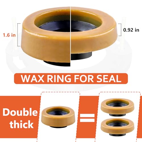boeemi Toilet Flange Repair Kit with Extra Thick Wax Ring for Toilets Install or Leaking Toilet Wax Ring Replacement Kit Include Mounting Hardware Fits 3-inch or 4-inch Waste Lines - Image 2