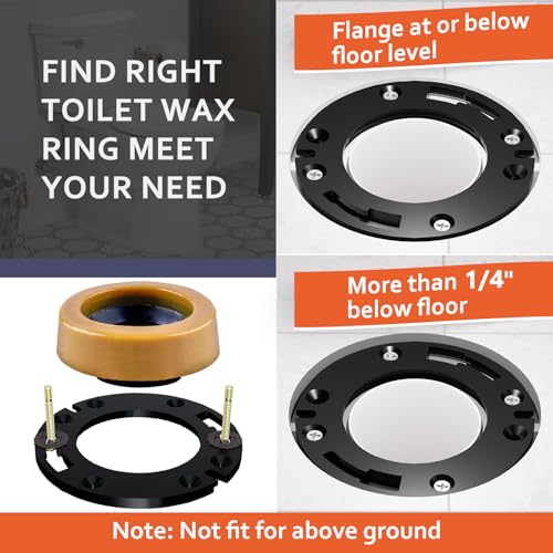 boeemi Toilet Flange Repair Kit with Extra Thick Wax Ring for Toilets Install or Leaking Toilet Wax Ring Replacement Kit Include Mounting Hardware Fits 3-inch or 4-inch Waste Lines - Image 3
