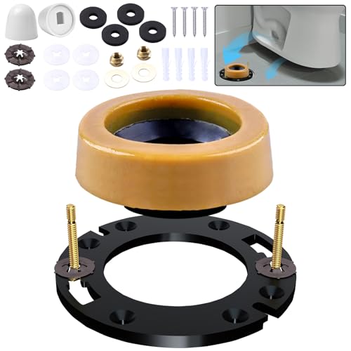 boeemi Toilet Flange Repair Kit with Extra Thick Wax Ring for Toilets Install or Leaking Toilet Wax Ring Replacement Kit Include Mounting Hardware Fits 3-inch or 4-inch Waste Lines - Image 1