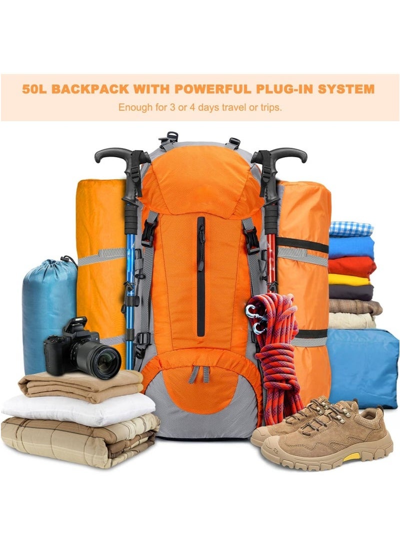 Arabest 50L Hiking Backpack Camping Bag, Outdoor Sport Travelling Backpack Foldable Lightweight Water-resistant Waterproof Large Capacity Daypack for Hiking Camping Cycling Trekking Hunting Climbing  - Image 2