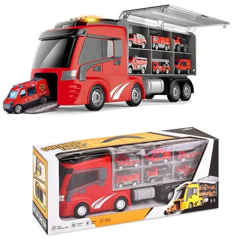 Advanced Container Fire Truck with Car Models - MH-068