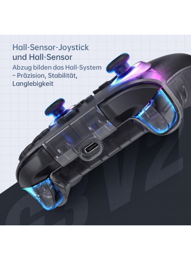 Machenike G3V2 Wireless Gaming Controller, Quad-Hall Joysticks & Triggers, 1000Hz Polling, Charging Dock, 1000mAh Battery, 2 Programmable Back Buttons, Dual RGB, Tri-Mode PC/Switch/iOS/Android - Image 5