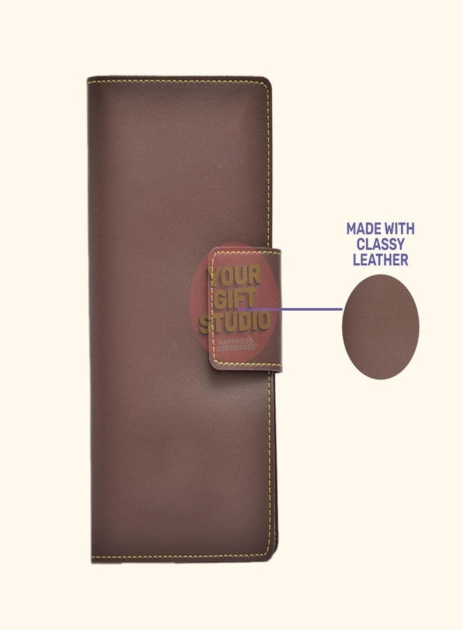 YOUR GIFT STUDIO Daily Use Travel Wallet Money Purse for | Unisex Travel Purse | Leather Travel (Brown) - Image 4